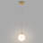 Nacre - Light 6.9” LED Single Globe Dimmable Pendant Light with Frosted Glass & Polished Brass Accent, 135" Height Adjustable Kitchen Island Pendant