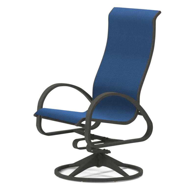 Fauteuil de patio pivotant Hiraku, Cobalt 35D Sunbrella®, Graphite texturé