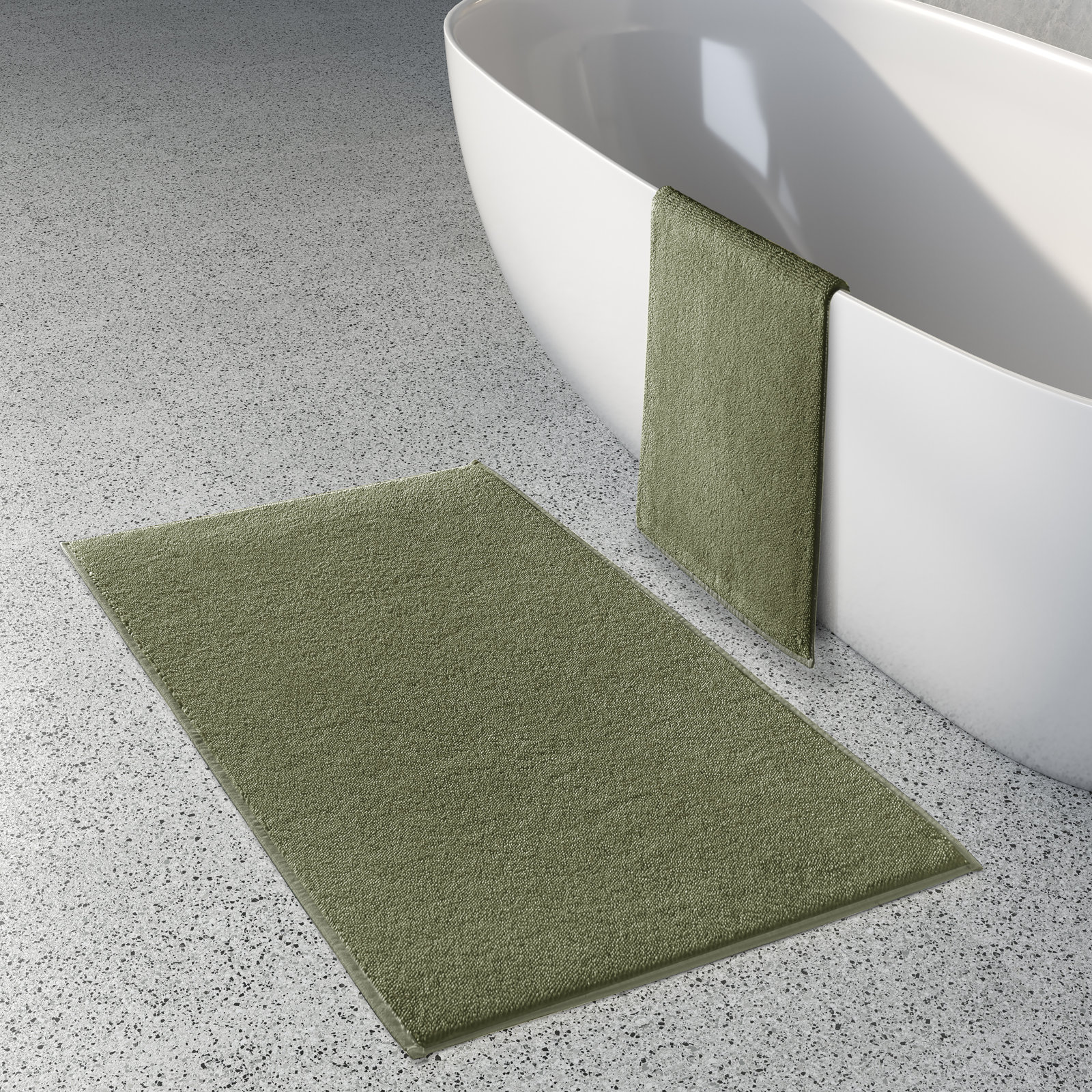 Lisbon Cotton Bath Mat, 24" W x 40" L, Loden