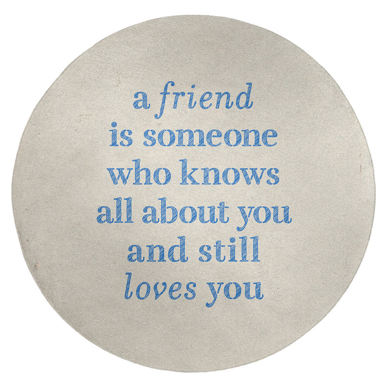 Quotes Chenille Indoor Rug, Round 5'