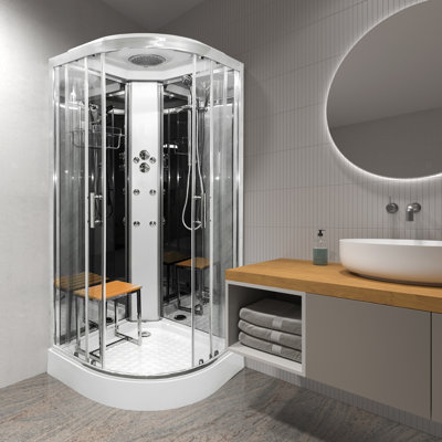  SS80 None Electric ECO Hydro Shower Enclosure - Mirror
