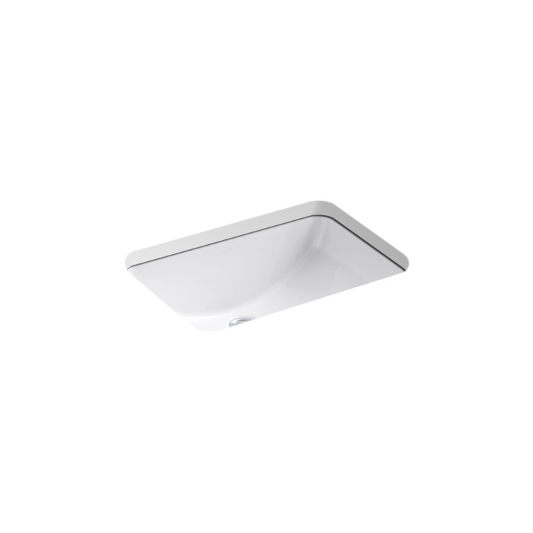 Ladena® Finish Vitreous China Rectangular Undermount Bathroom Sink with Overflow