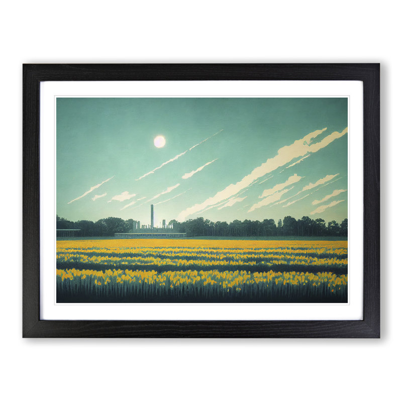 Intriguing Bluebell Field - Framed Print, Black, 46cm H x 64cm W x 2cm D