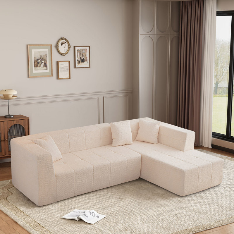 Ensemble de canapé modulaire en L 2 pièces Celestara, Beige