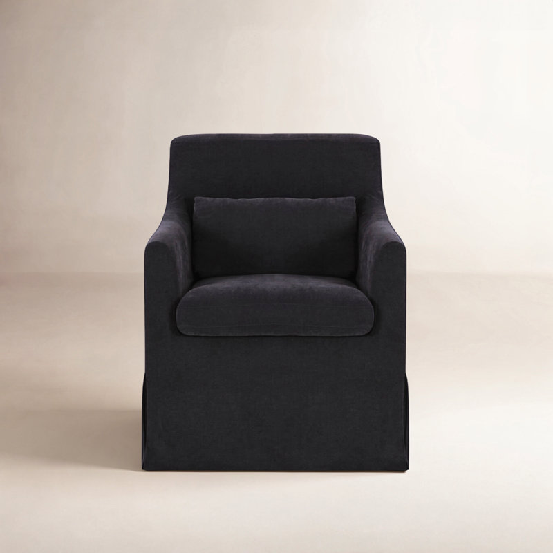 Glinda Slipcover Dining Chair Beige, Black
