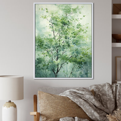 «Green Spring Blooms Tree II», art mural arbre