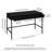 47.9" Wide Fluted Writing Desk with 3 Storage Drawers — Black Mid-Century Modern Steel Desk for Home Office | Vera-1264998099
