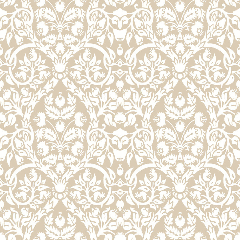 Blooming Garden Collection Damasco Garden Wallpaper Roll, Beige