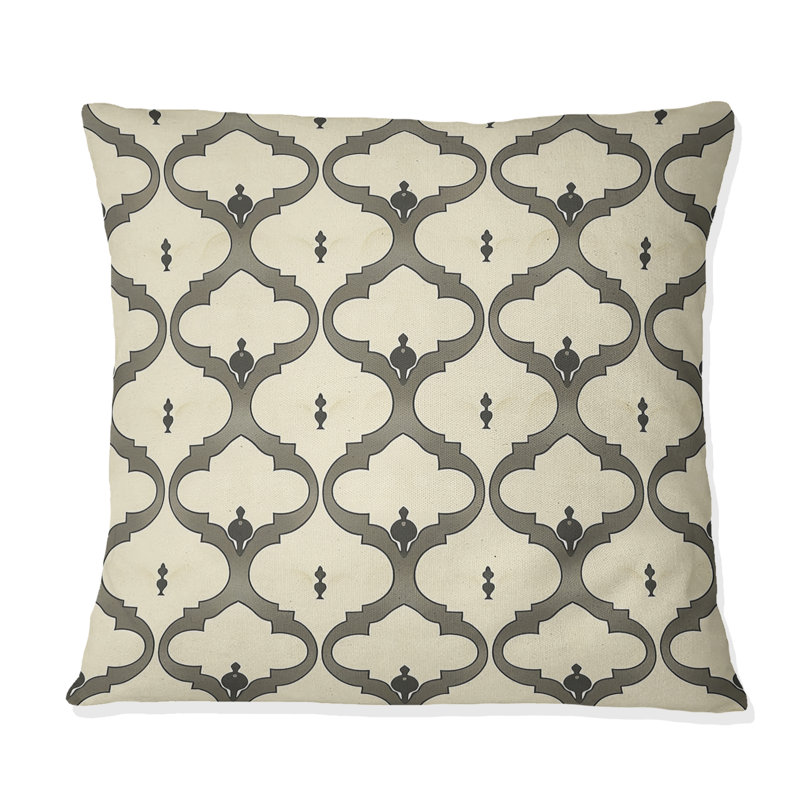 Coussin décoratif ivoire Quatrefoil Wonders II - Mid-Century, H 16 po x l 16 po