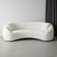 Canapé 93 po 93 po en velours de chenille incurvé moderne, 3 places, structure en bois massif, avec 2 coussins-409142499