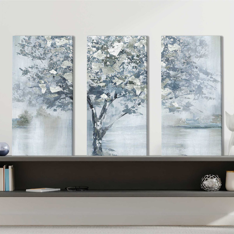 Feuillage d'automne - ensemble de 3 reproductions d'art sur toile tendue, H 24 po x l 36 po x P 0,75 po