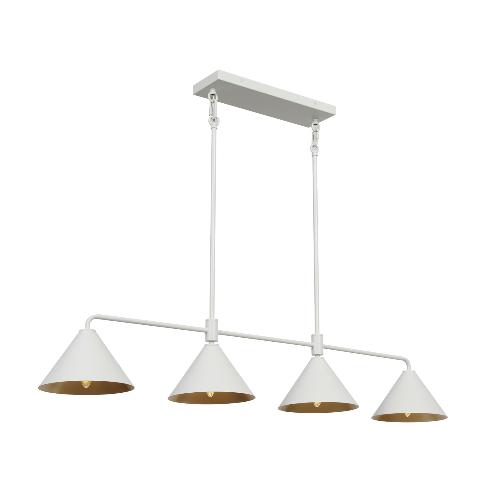 4 - Light Metal Chandelier, White