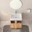 Meuble-lavabo de 24 po de couleur, fixé au mur pour les petites salles de bain, conception minimaliste, lavabo, contreplaqué, poignées, couleur à assemblage rapide avec espaces compacts intégrés, esthétique moderne, lavabo,-1346627918