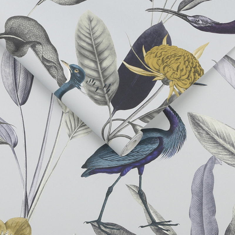 Floral Wallpaper Double Roll, Gray