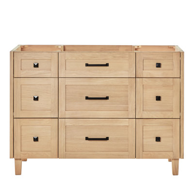 ARIEL Monreau 48" Solid Wood Single Bathroom Vanity Base Only in Oak