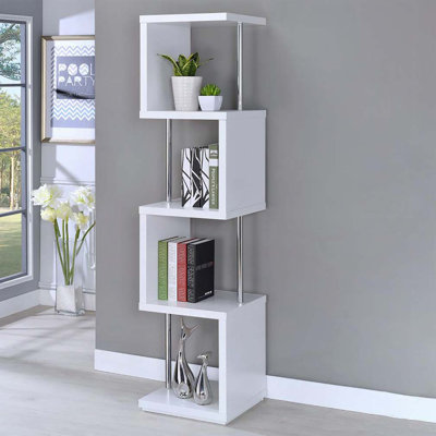 Bibliothèque élégante et élégante à 4 niveaux pour la présentation organisée et la décoration