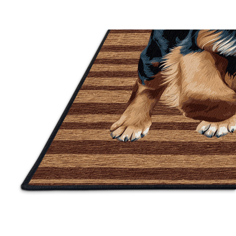  Tapis lavable pour chien Leonberger, Rectangle 7 pi x 9 pi