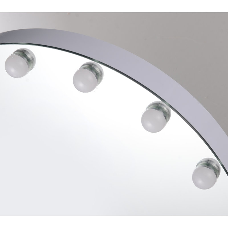 Miroir de salle de bain/meuble-lavabo à éclairage biseauté Syn, Blanc, 30 po x 32 po