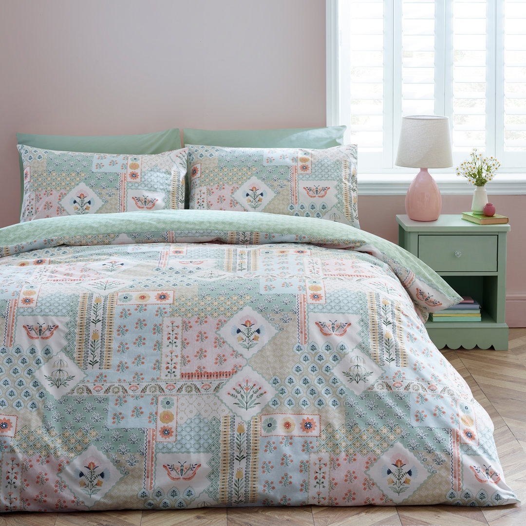 Folk Patchwork Reversible Duvet Cover Set