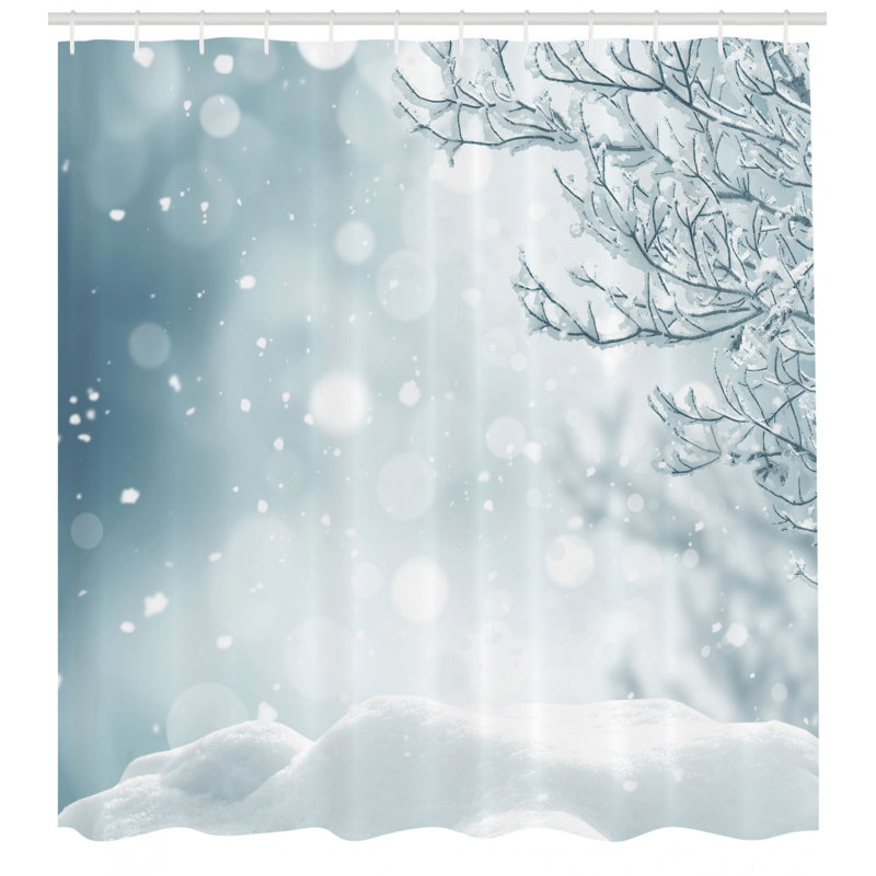 Shower Curtain with Hooks Included, 70" H x 69" W