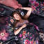 Black/Pink Organic Satin 200 TC Reversible Duvet Cover-75314758