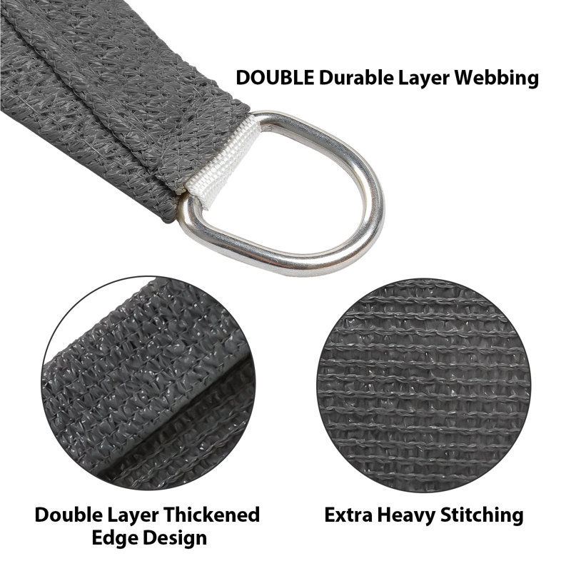 11'8" x 15'7" Triangle Shade Sail, Dark Gray