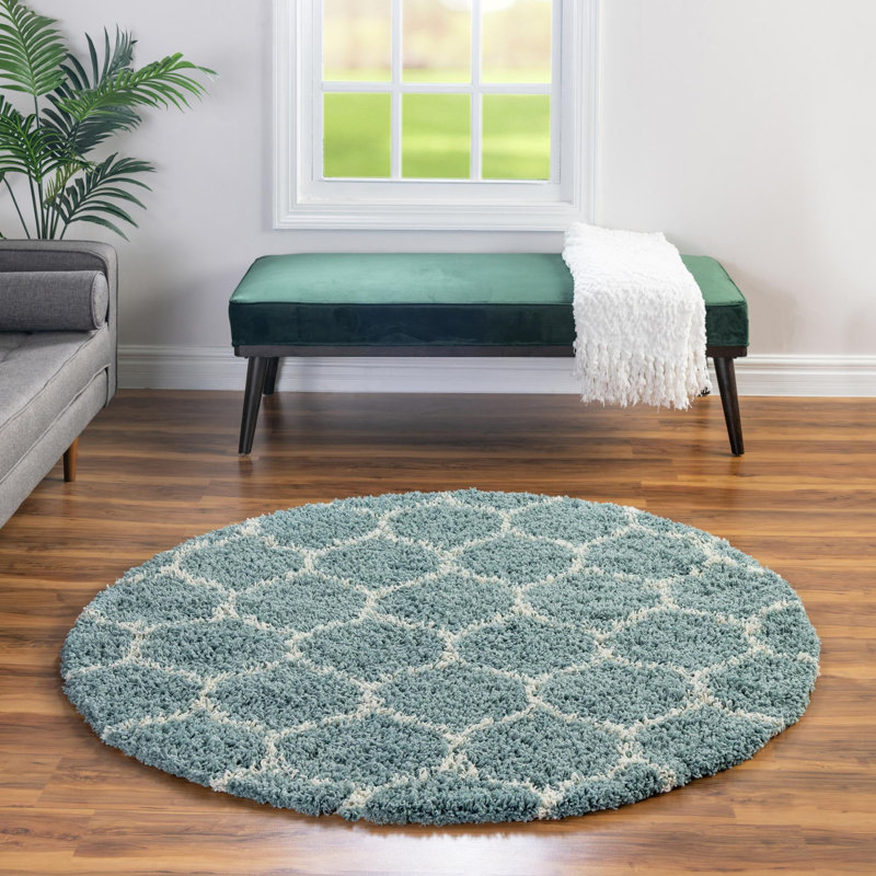 Geometric Indoor Rug, Round 7'10"