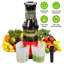 Presse-agrumes à pression lente à froid 300W pour légumes et fruits entiers avec fonction inversée 2 récipients à brosse de nettoyage transparent