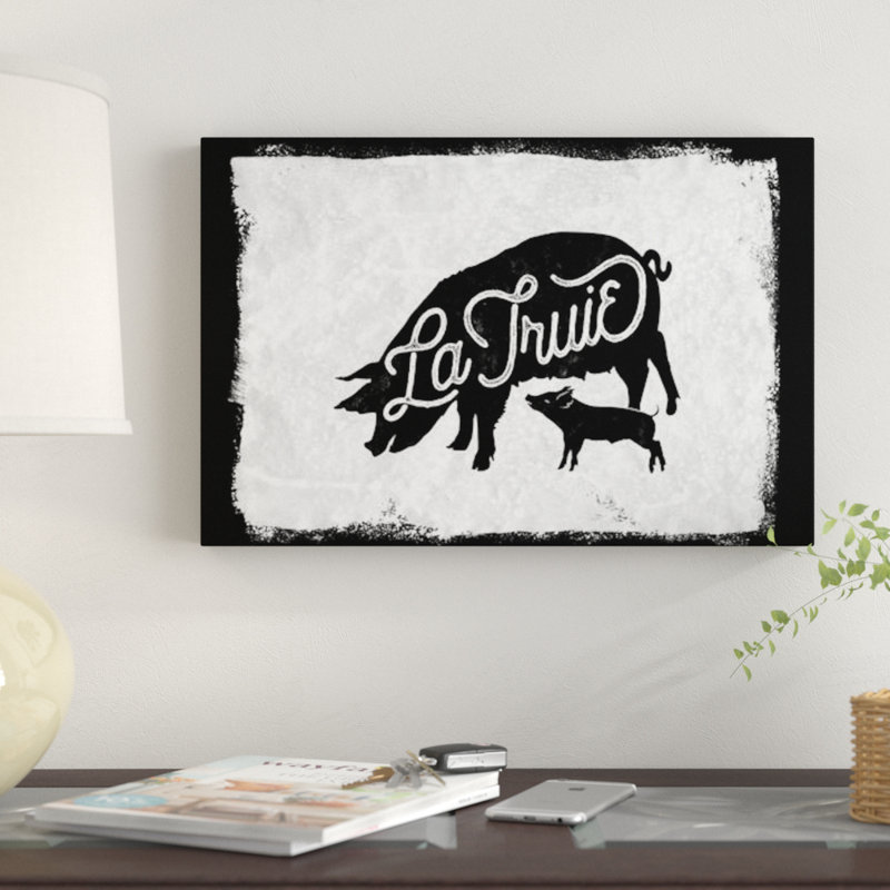«La Truie», impression sur toile, H 12 po x l 18 po x P 1,5 po, Toile tendue, Pas de tapis