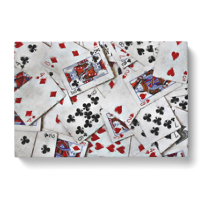 Deck Of Cards Painting - Wrapped Canvas, 60cm H x 91cm W x 3cm D
