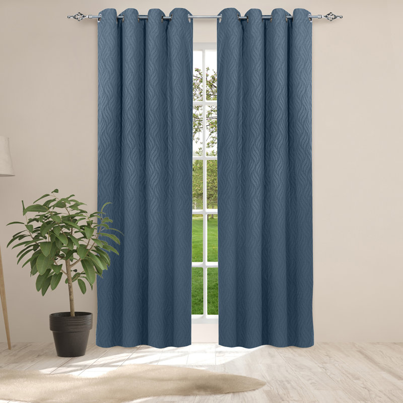 Rideau jacquard Capri, Bleu