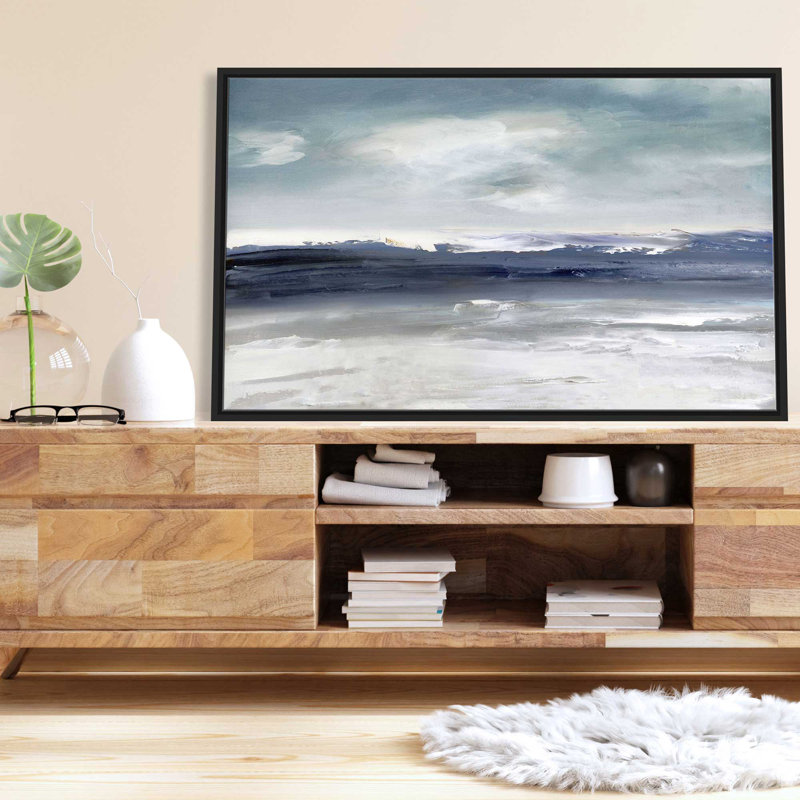 " Sandpiper Bay " by Sally Swatland Painting Print, 63.5" W x 39.5" H, Black Framed