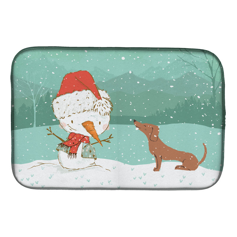 Snowman Christmas, Brown Dachshund