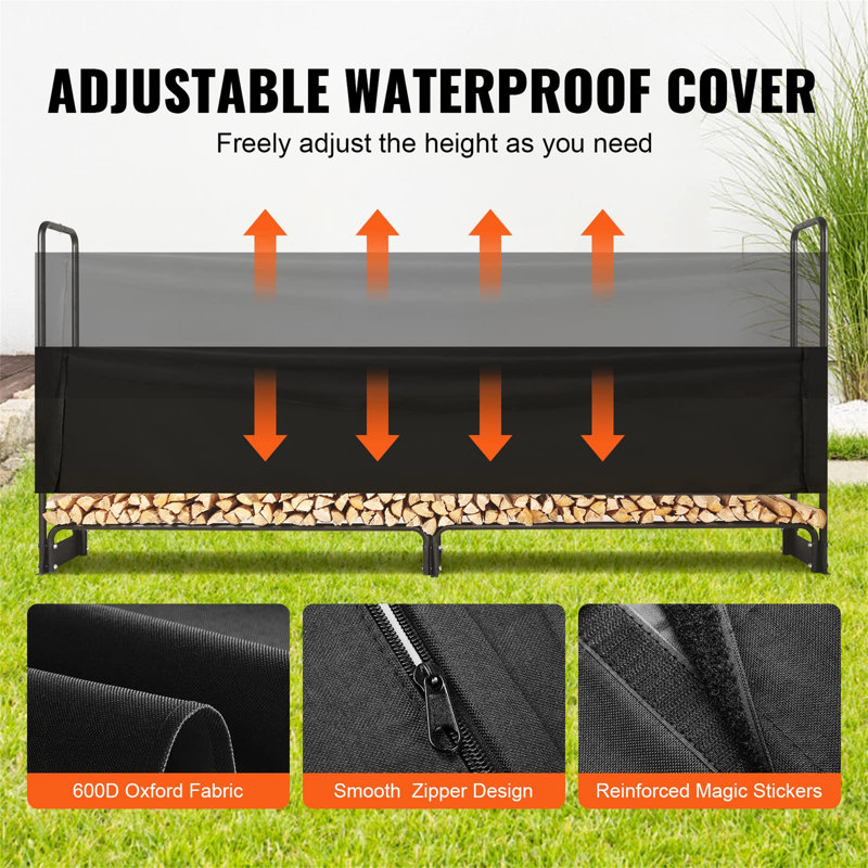 102" W x 14.2" D Metal Log Rack