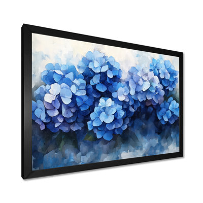 Jacquil Aqua Hydrangeas On Ink River - Hydrangea Canvas Wall Art