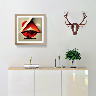 Mount Fuji Constructivism No.1 - Single Picture Frame Print on Wood