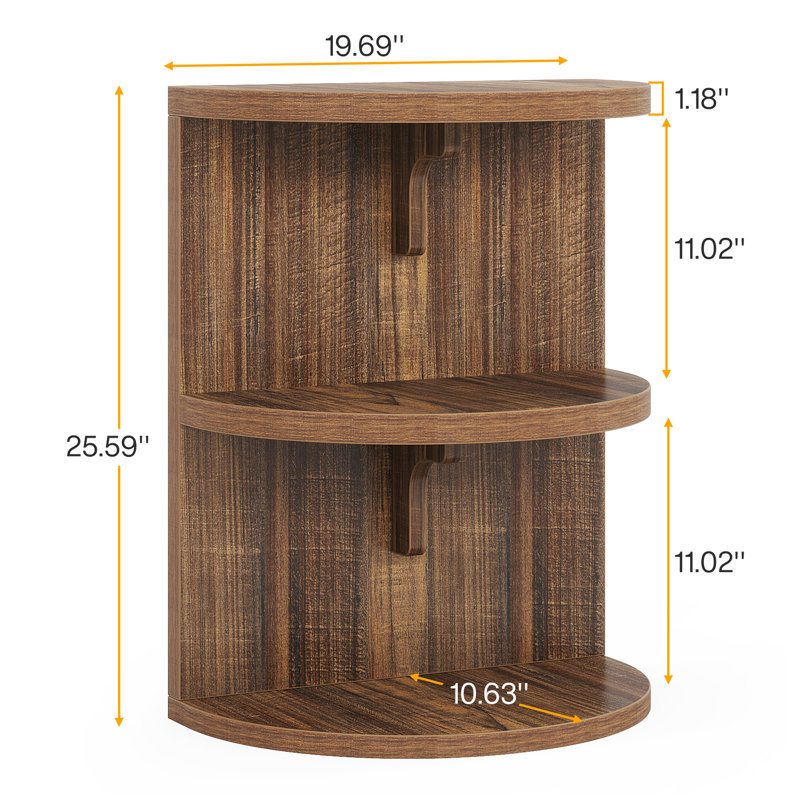 Halethorpe Floor Shelf End Table with Storage