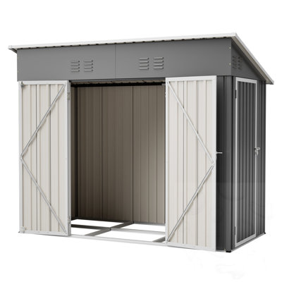 Weatherproof Slope-Roof Storage Shed With 4 Vents And Left/Right Optional Door