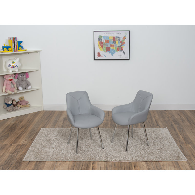 Ariad Kids 12.5'' Chair and Ottoman, Gray