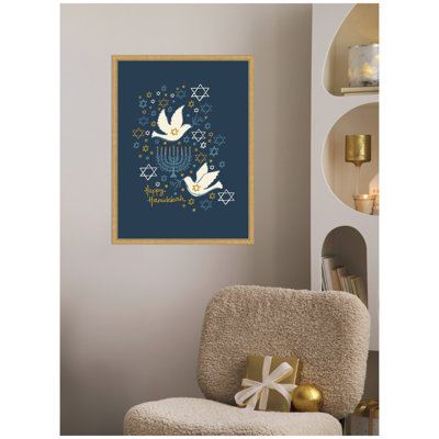 «Love and Light Happy Haunkkah» par Vicky Yorke, reproduction d'art sur toile encadrée