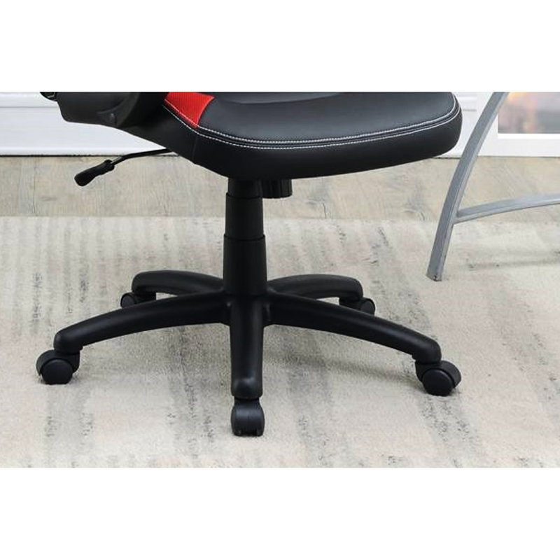 Chaise de bureau avec hauteur réglable, coussins d'accoudoirs, dossier, noir et rouge pour une apparence élégante, une chaise de jeu moderne, une expérience immersive