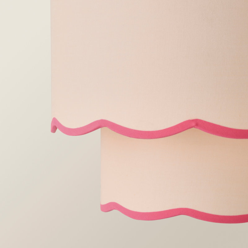 25cm H Blended Fabric Drum Lamp Shade ( Slip-On ), Pink