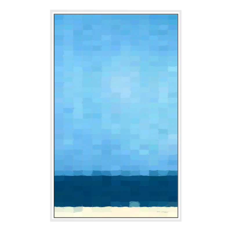 « summer beach », reproduction d’impression sur toile en bleu, H 33,5 po x l 21,5 po
