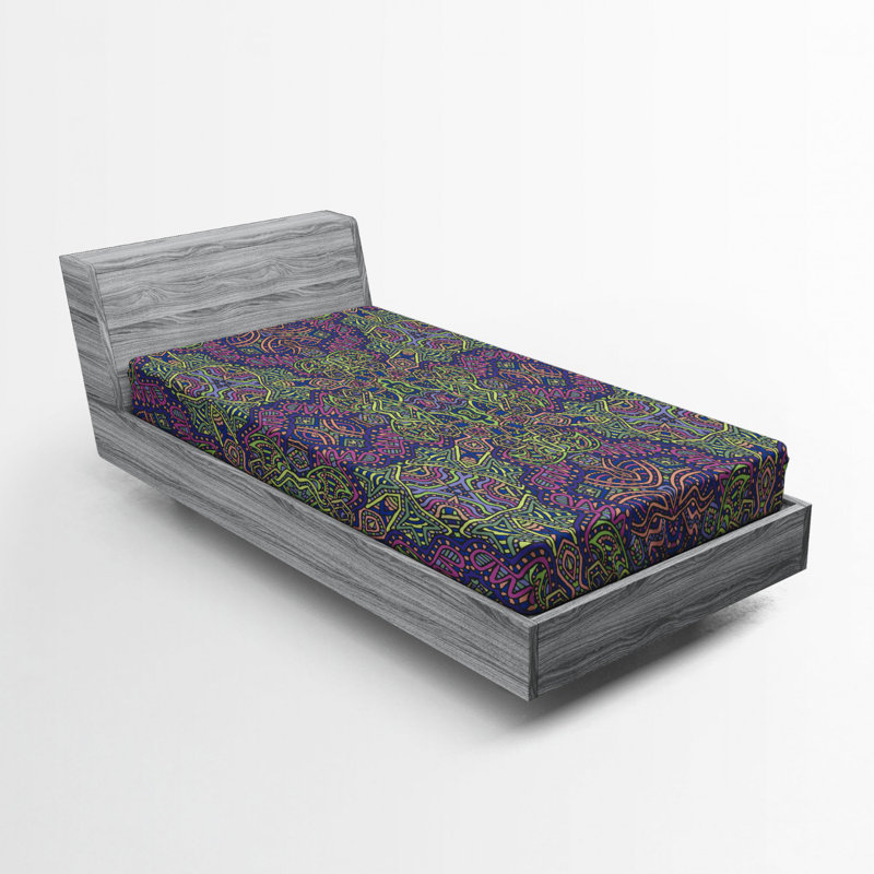Microfiber Geometric Fitted Sheet, Twin XL Fitted Sheet