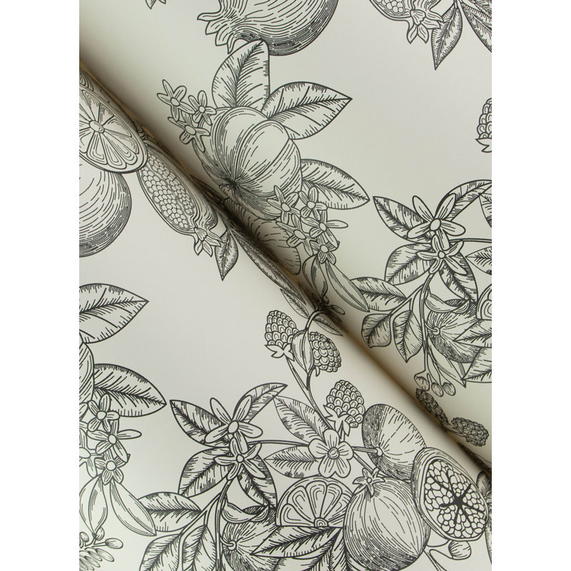 Papier peint Gerty Gold Fruit Toile, Doré
