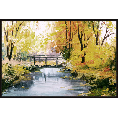 Bridge Over Stream - Painting on Canvas