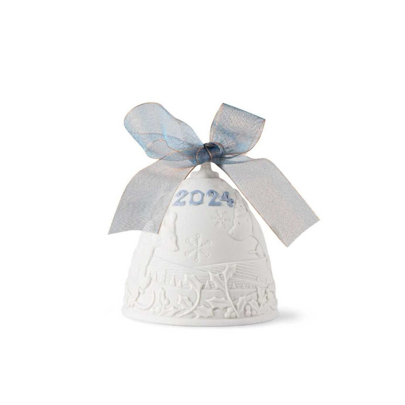 Cloche de Noël 2024 Lladro, Blanc / bleu