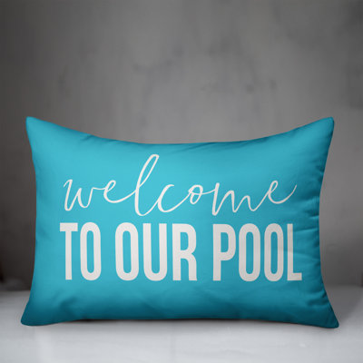  Welcome to Our Pool Outdoor Rectangular Pillow Cover & Insert