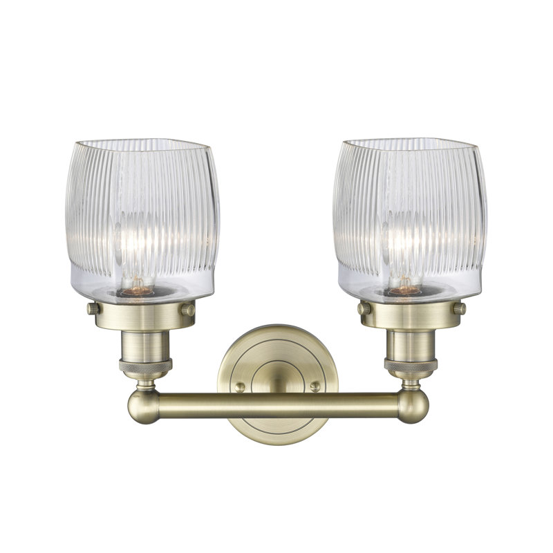 2 - Light Dimmable Vanity Light, Antique Brass