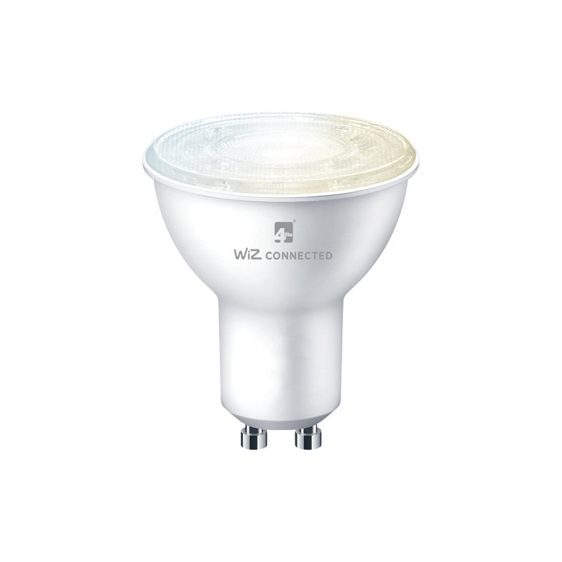 Fire-Rated Indoor Downlight (Matt White) Adjustable IP20 Rated Dimmable Spotlight Supplied with a 2200k - 6500k 345lm Smart GU10 Bulb - 4L1/2217